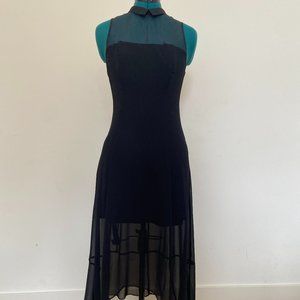 BCBGeneration Handkerchief Dress with Illusion Neckline & Collar